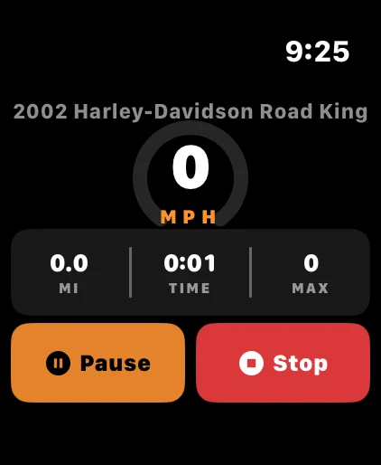 Ride controls on the wrist with distance, time and max speed